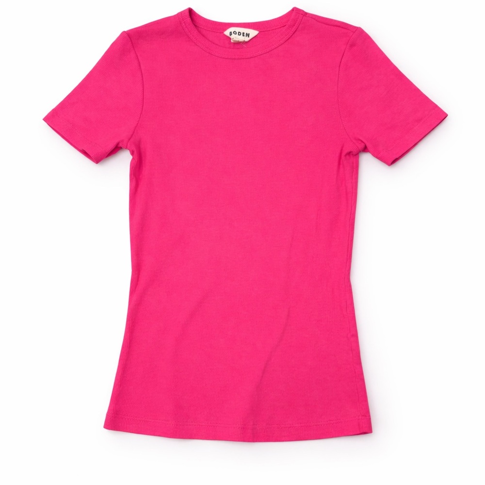 Boden Pink ribbed T-Shirt, small